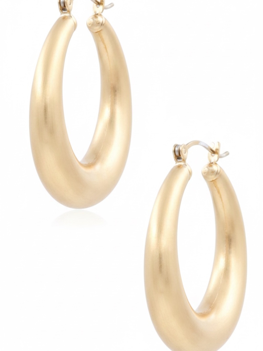 Womens Gold Tone Small Chunky Hoop Earrings